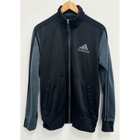 Adidas 3-Stripe Track Jacket Black Gray Full Zip | Men’s Medium - Picture 5 of 9